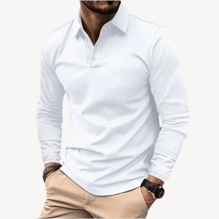 Herren Langarm Polo Klassisch Bequem