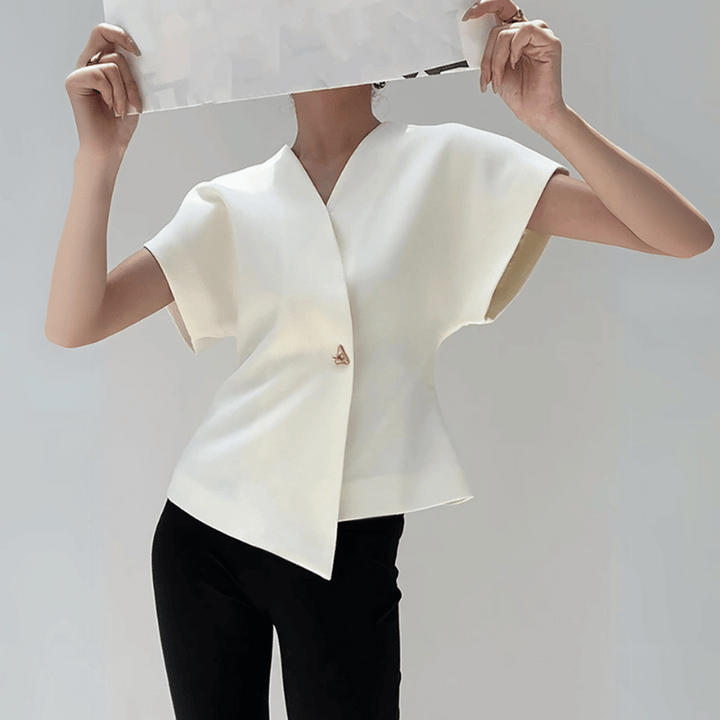 Elegante V-Ausschnitt-Bluse für den vielseitigen Stil von Damen