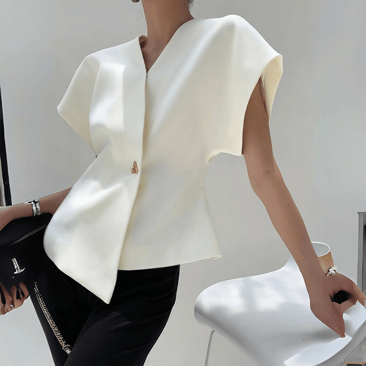 Elegante V-Ausschnitt-Bluse für den vielseitigen Stil von Damen