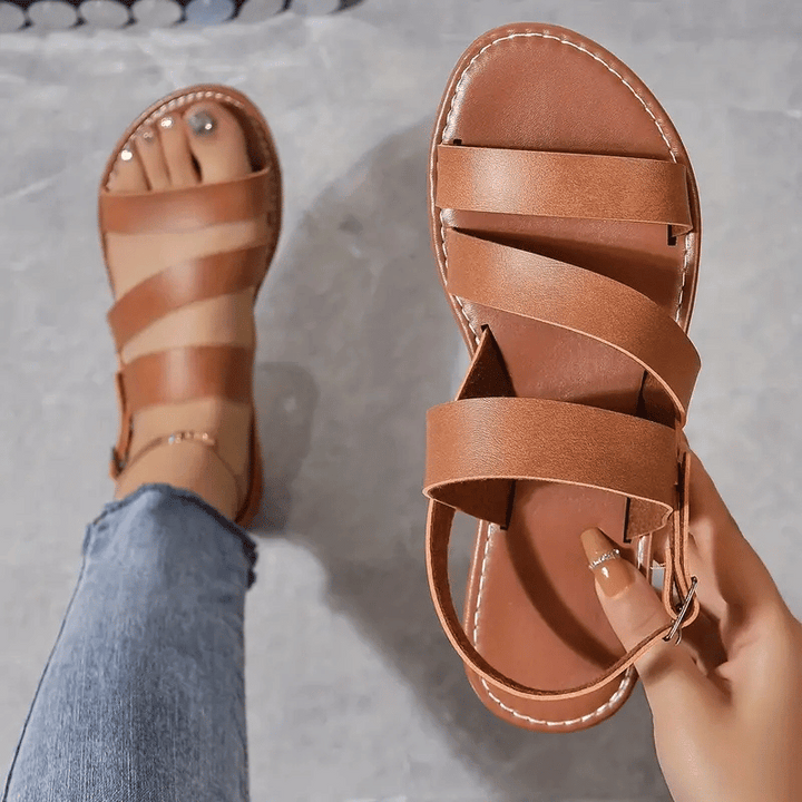 Elegante Damen-Römersandalen mit Knöchelriemen