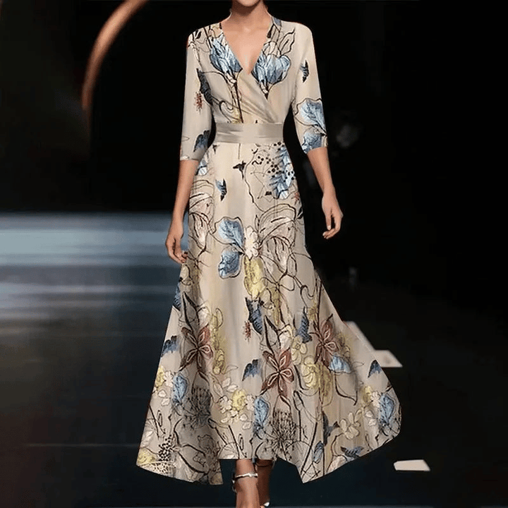 Elegantes Damen Maxikleid mit Druck