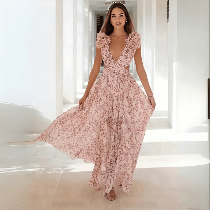 Kleid Mit Rüschen und Schlitz - Schick Romantisch