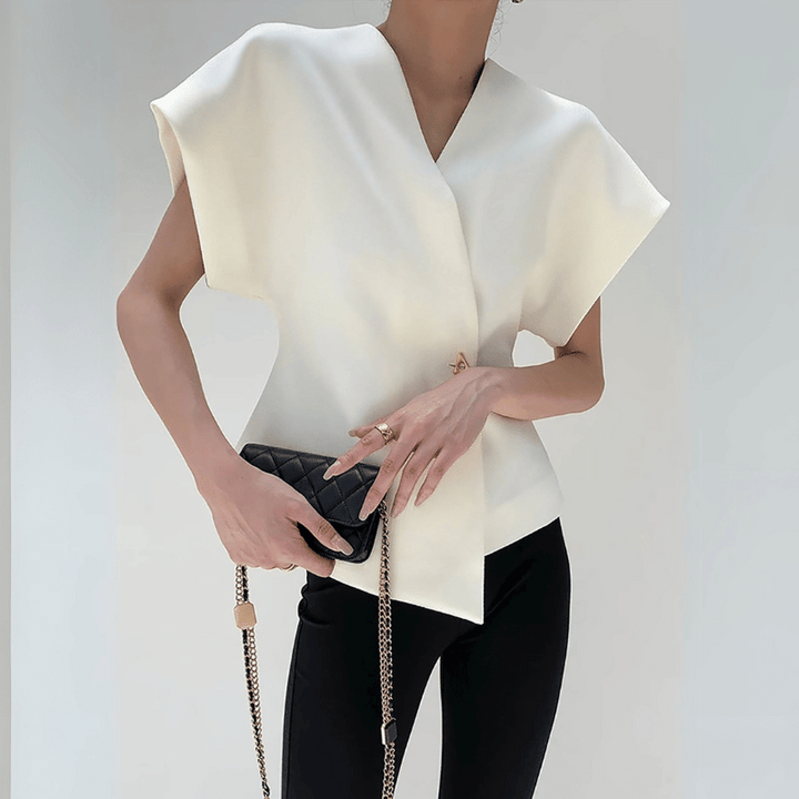 Elegante V-Ausschnitt-Bluse für den vielseitigen Stil von Damen