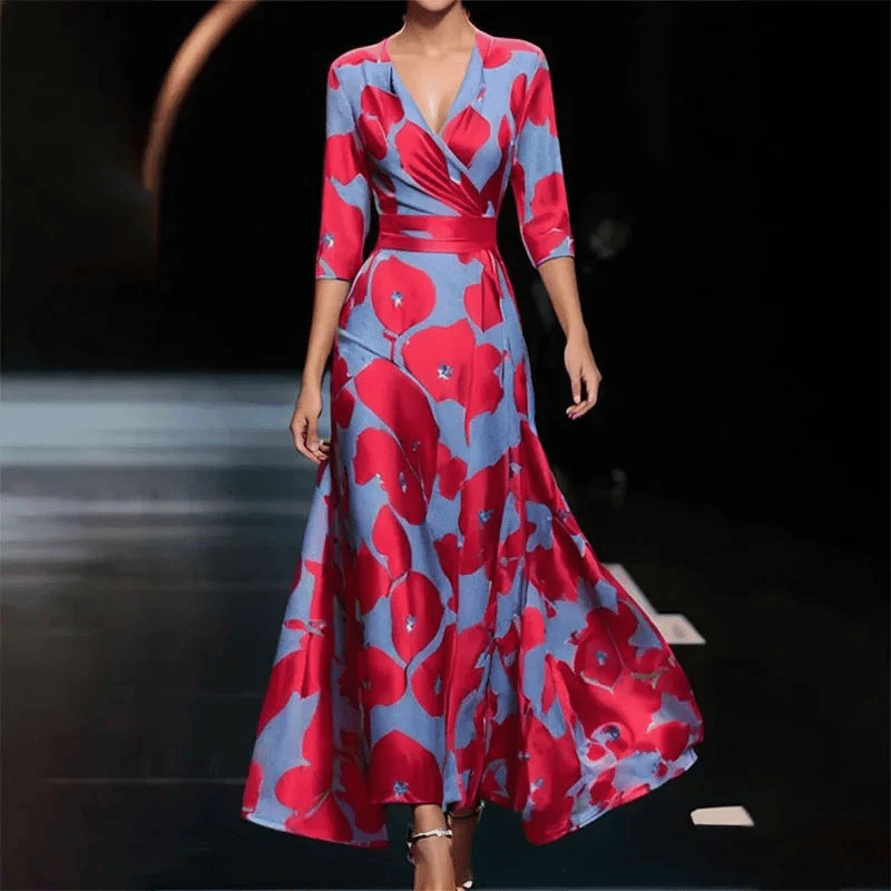 Elegantes Damen Maxikleid mit Druck