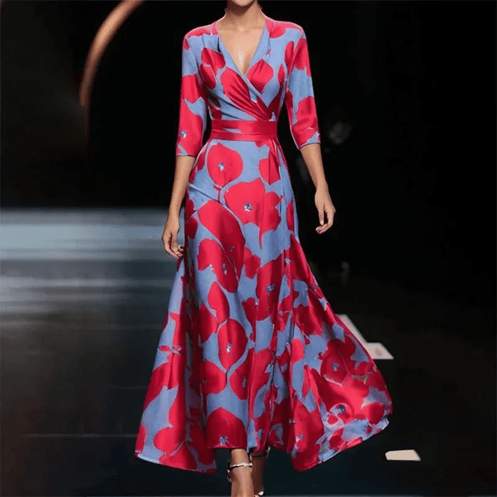 Elegantes Damen Maxikleid mit Druck