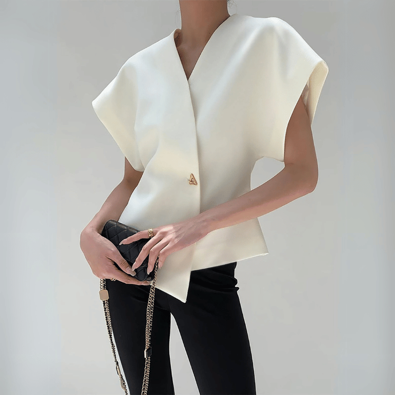 Elegante V-Ausschnitt-Bluse für den vielseitigen Stil von Damen