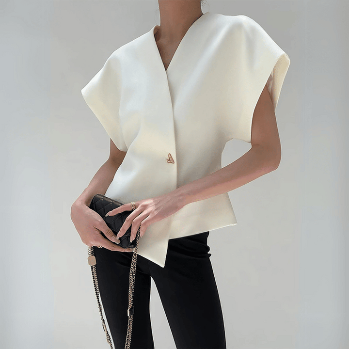 Elegante V-Ausschnitt-Bluse für den vielseitigen Stil von Damen