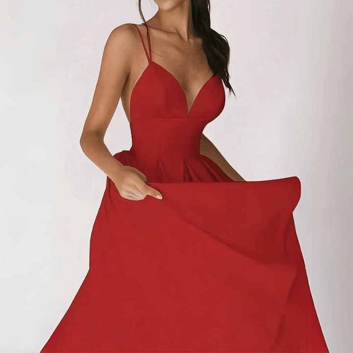 Elegantes Damen Midikleid Fließend