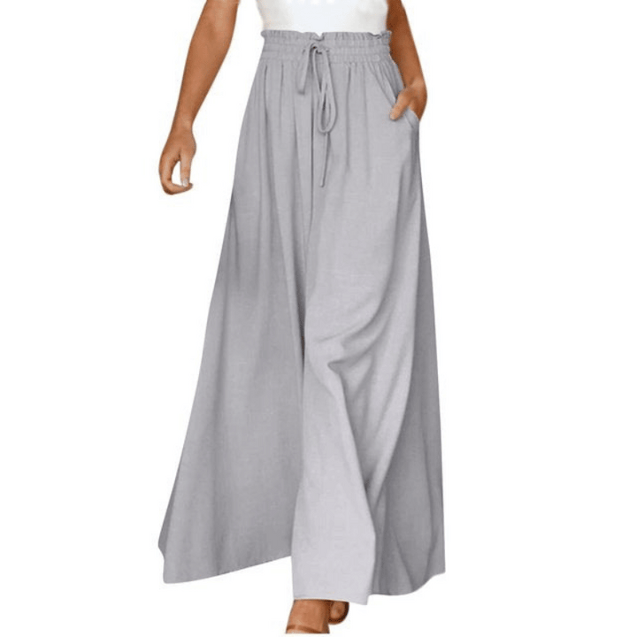 Fließende Damen-Leinenhose mit weitem Bein