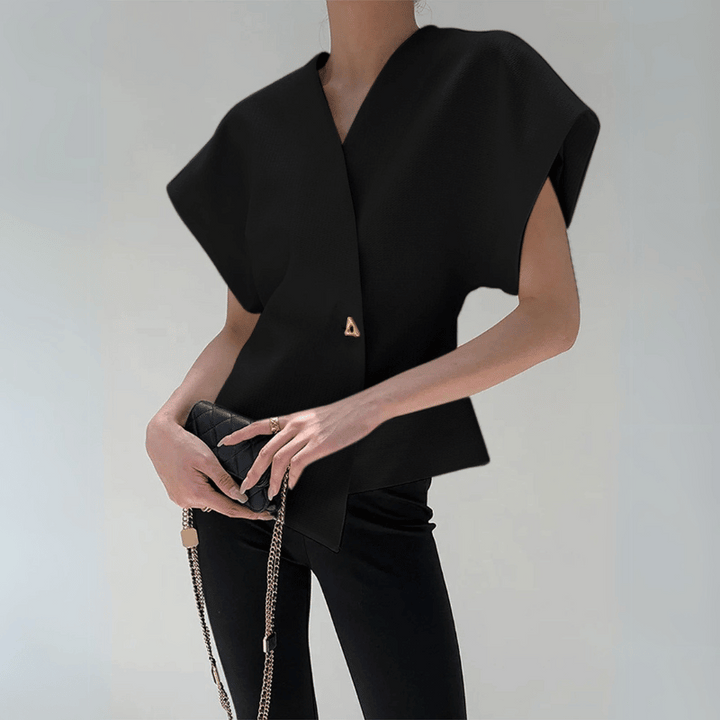 Elegante V-Ausschnitt-Bluse für den vielseitigen Stil von Damen