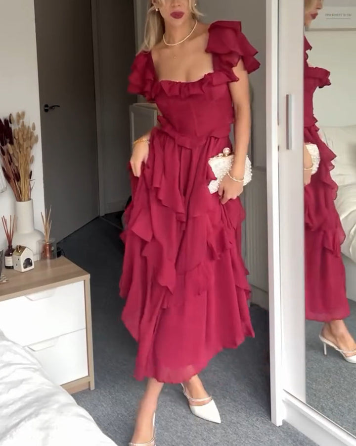 Liora | Damen Rüschenkleid | Rückenfrei & Romantisch