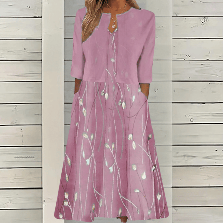 Elegantes Blumen-Midi-Kleid für Damen
