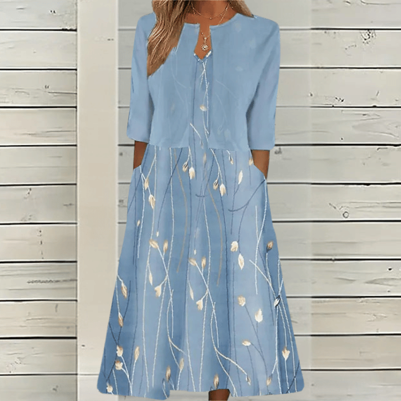Elegantes Blumen-Midi-Kleid für Damen