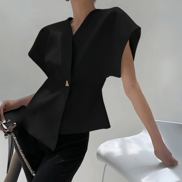 Elegante V-Ausschnitt-Bluse für den vielseitigen Stil von Damen