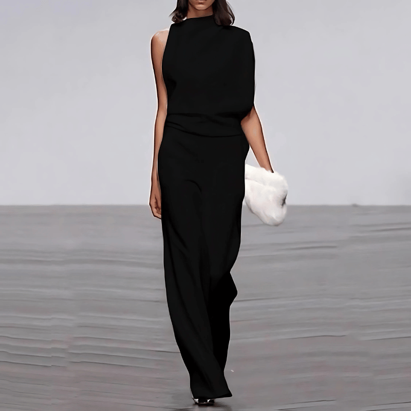Eleganter Jumpsuit mit weitem Bein und offenem Rücken für Damen