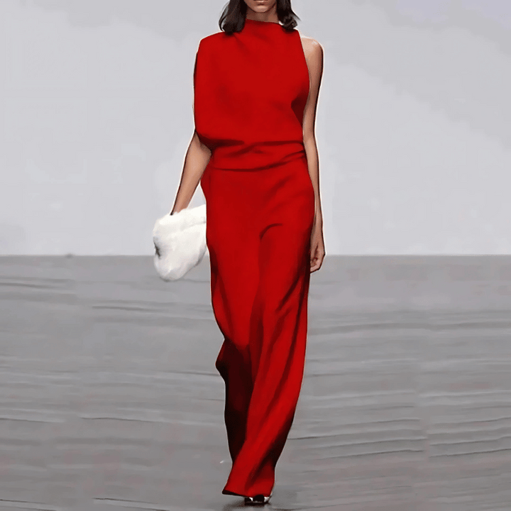 Eleganter Jumpsuit mit weitem Bein und offenem Rücken für Damen