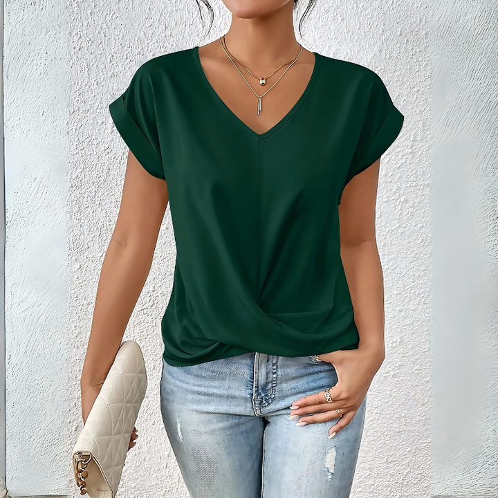 Feminines T-Shirt mit Herz-Ausschnitt