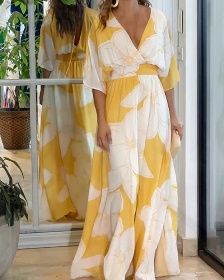 Fiora | Florales Maxikleid für Damen | Floral leicht